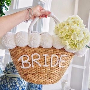 White Pom Pom 'Bride' Bag